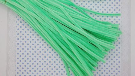 Синельний дріт з ворсом яскравий САЛАТОВИЙ 30 см, 1 шт