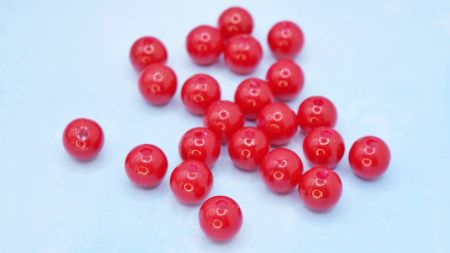 Намистини КУЛЯ діаметр 10 мм, Червоний вишневий колір , 10г