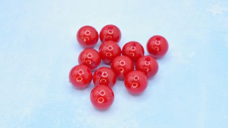 Намистини КУЛЯ діаметр 12 мм, Червоний вишневий колір , 10г