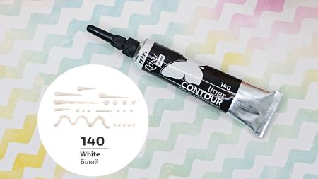 Універсальний акриловий Контур перламутровий 135140 колір Білий, 20 мл, ROSA Talent  