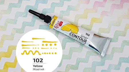 Універсальний акриловий Контур 135102 колір Жовтий, 20 мл, ROSA Talent  