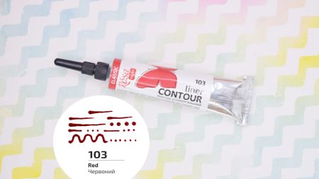 Універсальний акриловий Контур 135103 колір Червоний, 20 мл, ROSA Talent  