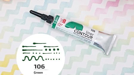 Універсальний акриловий Контур 135106 колір Зелений, 20 мл, ROSA Talent  