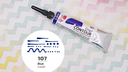 Універсальний акриловий Контур 135107 колір Синій, 20 мл, ROSA Talent  