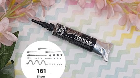 Універсальний акриловий Контур 135161 колір Срібло, глітер, 20 мл, ROSA Talent  