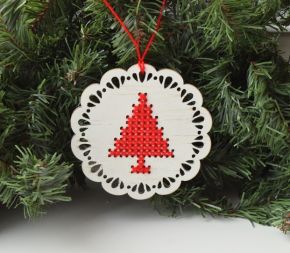 Новогодняя игрушка - 4 идеи для декора новогодней заготовки под вышивку33439
