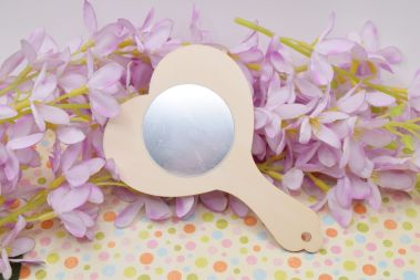 Основа для розпису та декорування фігурка плоска Дзеркальце Серце, фанера, 13см