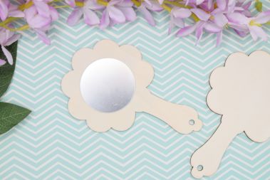 Основа для розпису та декорування фігурка плоска Дзеркальце Квітка , фанера, 13см