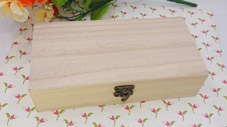 Заготовка скринька купюрниця під декупаж, дерев'яна із замком, 20х10х5 см,