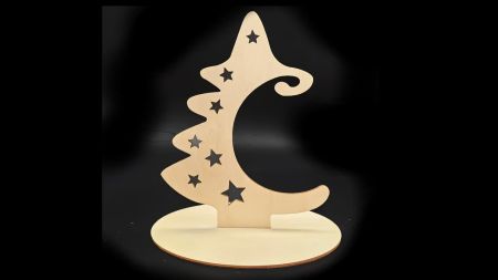 Основа для декорування Ялинка у зірочку, з гачком для кулі, на підставці, фанера