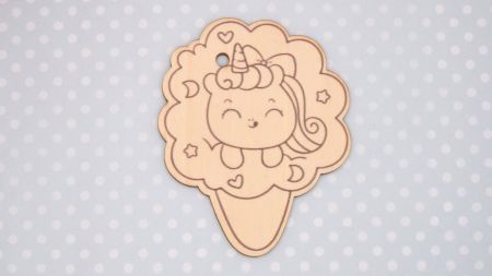 Основа для декорування фігурка плоска Одноріг-морозиво, фанера, 8*6,4  см,  