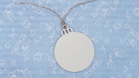 Основа для декорування фігурка плоска Ялинкова іграшка куля , фанера, 8*6,5  см,  