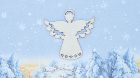 Основа для декорування фігурка плоска Янгол з крилами, фанера, 6,4 см,  