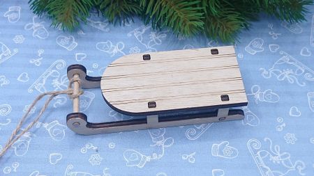 Заготовка маленькі сані №3, з фанери, розмір 12*5см