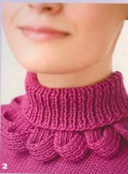 Интересная отделка воротника спицами