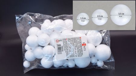 Набір пінопластових заготовок SANTI 743112  Куля , 36шт/уп., мікс