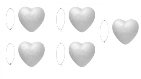 Набір пінопластових основ, фігурок Серце SANTI 5 шт/уп., 743118