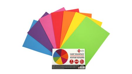 Набір кольорового фоама 7 різних яскравих кольорів, товщина 1.7 мм, розмір А4, Santi 743269