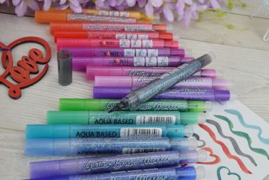 Новинка: аква-маркеры SANTI Glitter Brush с эффектом металлик