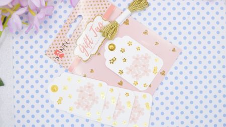 Картонні тегі зі золотим тисненням 