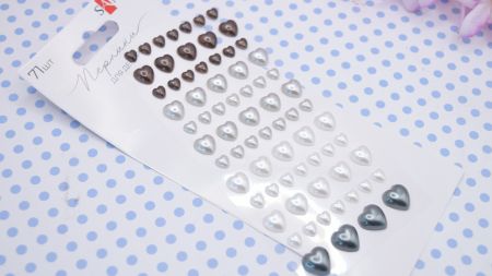 Набір напівперлини SANTI Серця, рожеві, 5-12 мм, 71 шт 742969