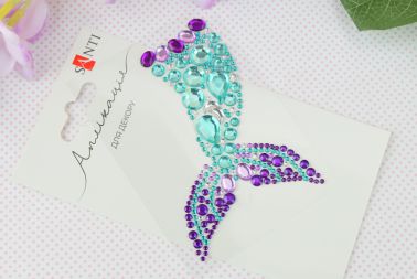 Аплікація зі самоклеючих страз SANTI Русалонька 7х9 см 743024