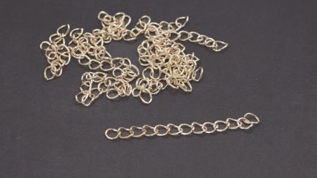 Ланцюжок - закінчення для прикрас, довжина 5 см, колір Світле золото, 1 шт