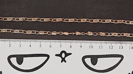 Ланцюг залізний Завиток, колір золотий , 1 метр