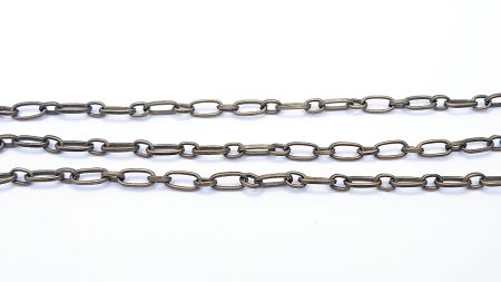 Ланцюг залізний Ланка в ланку (комбінований), колір антична бронза, 1 метр