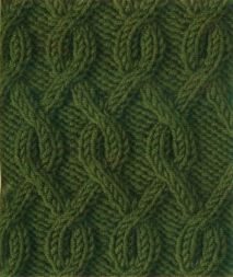 Візерунок спицями Коса К-16 ромби з двох петель