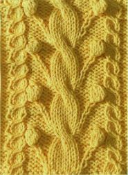 Візерунок спицями Коса К-18 з шишечками