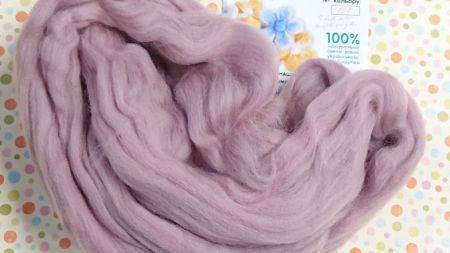 Вовна для валяння мериносова, колір 138 чайна троянда, Наша Пряжа , 50г