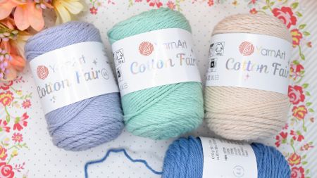 Пряжа Yarn Art Cotton Fair 4/4 Коттон Феір Ярн Арт м'яка матова бавовна середньої товщини для в'язання