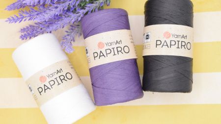 Нитка Папіро ЯрнАрт Papiro YarnArt стрічкова пряжа