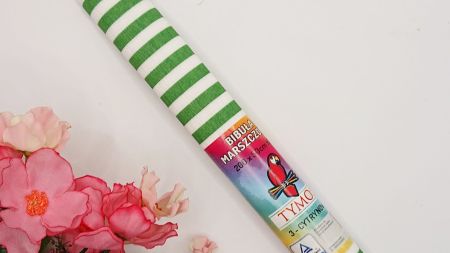 Креп-папір TYMOS  BIBULA розмір 50см*2м, смужки зелено-білі