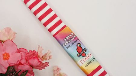 Креп-папір TYMOS  BIBULA розмір 50см*2м, смужки червоно-білі