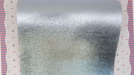 Штучна шкіра для рукоділля , середньозерниста, А4 колір глянцевий металік Блакитний, 1 шт