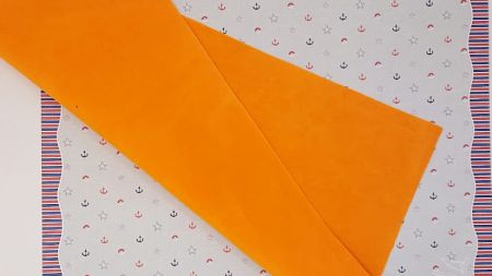 Оксамитова тканина для рукоділля, розмір А4, колір жовто-помаранчевий