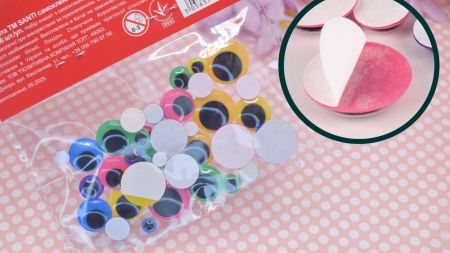 Очі рухливі самоклеючі для іграшок, кольорові з чорною зіницею, 36шт.  SANTI 954652