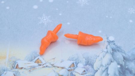 Носи для іграшок Морква снівговика, довжина 1,7см, 2 шт пластик заготовка для іграшки