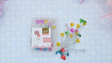 Кравецькі довгі Шпильки JYOTI з сердечком, сталь, довжина 55мм, 50шт у коробочці