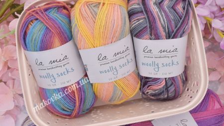 Пряжа Wooliy socks la mia шкарпеткова напіввовна Вулі сокс ла міа