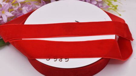 Стрічка Оксамитова 40 мм, червона, 1 м