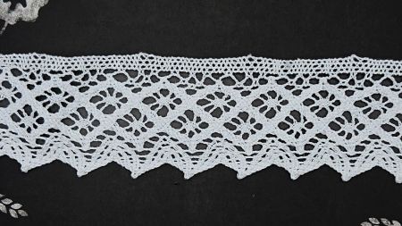 Стрічка мереживна ХБ ширина 47 мм, №10 білий  1 м