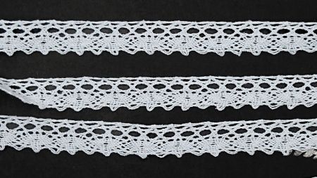 Стрічка мереживна ХБ ширина 20 мм, №09 білий  1 м