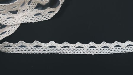 Стрічка мереживна ХБ ширина 13 мм, №01 світлий Беж арт. 7387, 1 м
