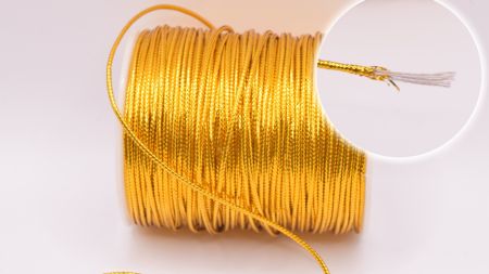Металізований шнур колір ЗОЛОТИЙ товщина 2мм, з сердечником