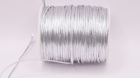 Металізований шнур колір Срібнийтовщина 2мм, з сердечником