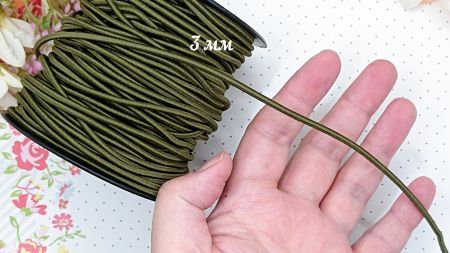 Шнур-резинка еластичний круглий, діаметр 3 мм, колір ХАКІ