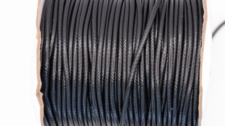 Шнур вощений корейський, товщина 3 мм, чорний 1 м